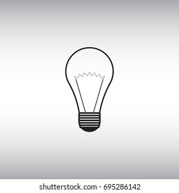 Lightbulb flat vector icon. Lightbulb isolated vector sign.