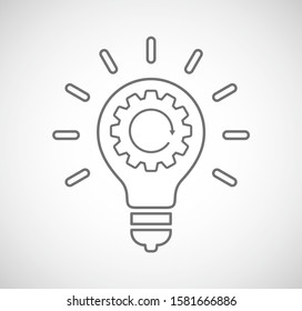 bombilla de luz con icono de concepto de engranaje