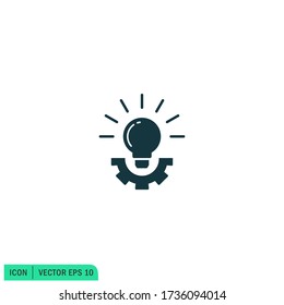 lightbulb and gear icon new innovation symbol illustration vector eps 10