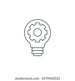 Lightbulb with Gear icon symbol vector illustration isolated on white background