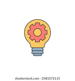 Lightbulb with Gear icon symbol vector illustration isolated on white background