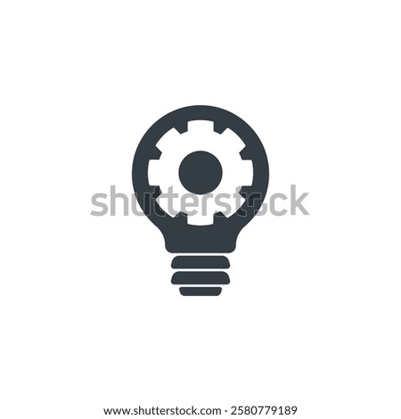 Lightbulb with Gear icon symbol vector illustration isolated on white background