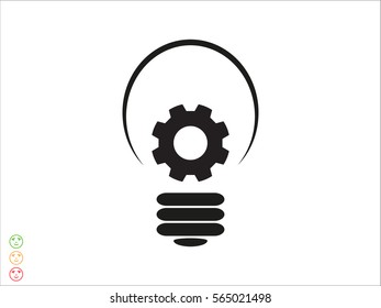 lightbulb, gear, icon, vector illustration eps10