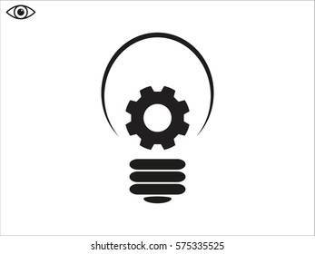 lightbulb, gear, icon, vector illustration eps10
