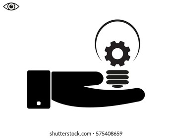 lightbulb, gear, icon, vector illustration eps10