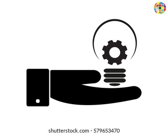 lightbulb, gear, icon, vector illustration eps10