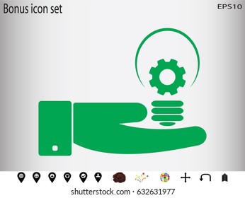 lightbulb, gear, icon, vector illustration eps10