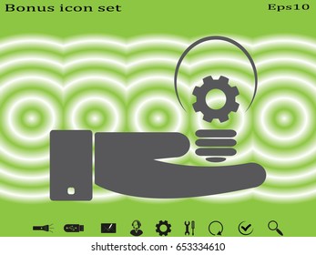 lightbulb, gear, icon, vector illustration eps10