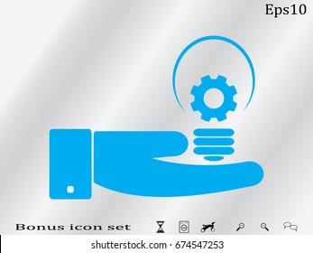 
lightbulb, gear, icon, vector illustration eps10