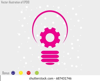 lightbulb, gear, icon, vector illustration eps10