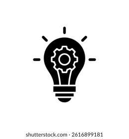 Lightbulb with Gear Inside Representing Innovation