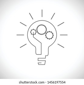 lightbulb with gears - concept icon
