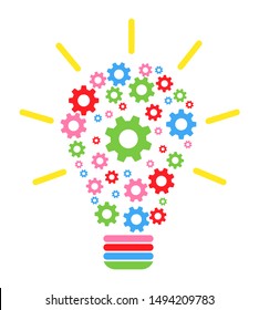 Lightbulb gears icon settings , for mobile applications web sites etc. Vector illustration