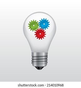 Lightbulb with gears. Idea concept. EPS10 vector