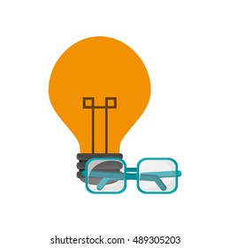 lightbulb and glasses  icon