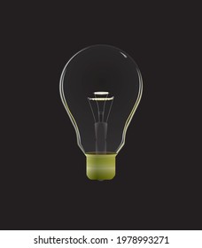 Lightbulb glowing vector icon. glow realistic bulb icon.
