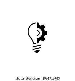 Lightbulb glyph icon. Simple solid style. Creative solution, lamp, light bulb symbol, technology, bright, inspiration concept. Vector illustration isolated on white background. EPS 10