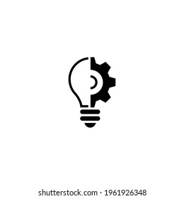 Lightbulb glyph icon. Simple solid style. Creative solution, lamp, light bulb symbol, technology, bright, inspiration concept. Vector illustration isolated on white background. EPS 10