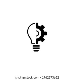 Lightbulb glyph icon. Simple solid style. Creative solution, lamp, light bulb symbol, technology, bright, inspiration concept. Vector illustration isolated on white background. EPS 10