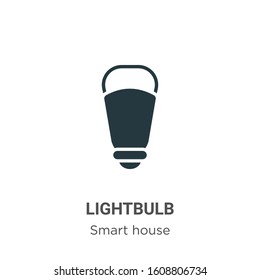 Lightbulb glyph icon vector on white background. Flat vector lightbulb icon symbol sign from modern smart house collection for mobile concept and web apps design.