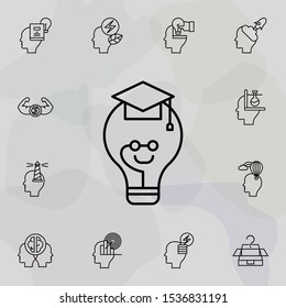 Lightbulb, graduated icon. Universal set of creative thinking for website design and development, app development