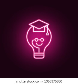 Lightbulb, graduated neon icon. Elements of Creative thinking set. Simple icon for websites, web design, mobile app, info graphics