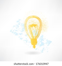 lightbulb grunge icon