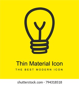 Lightbulb hand drawn symbol bright yellow material minimal icon or logo design