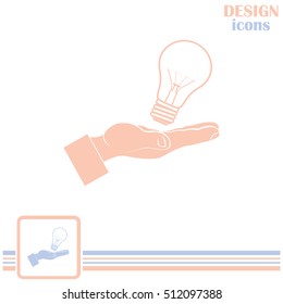 Lightbulb in hand icon vector