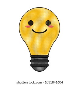 lightbulb happy cartoon character waving hand icon image