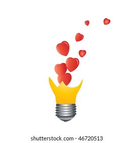 Lightbulb with hearts
