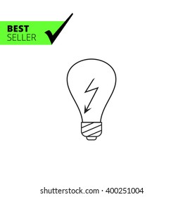 Lightbulb with high voltage sign