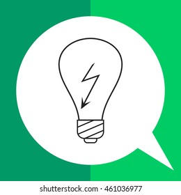 Lightbulb with high voltage sign