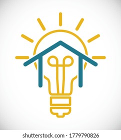 lightbulb with house concept icon