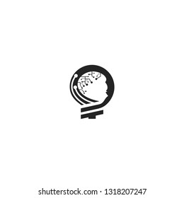 lightbulb human  logo vector icon illurtration