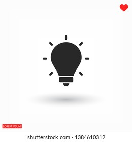 lightbulb icon 10 EPS. lorem ipsum Flat Design JPG