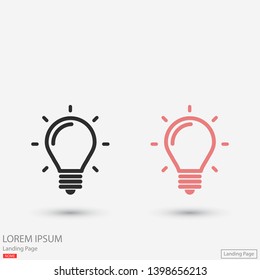 lightbulb icon 10 EPS. lorem ipsum Flat Design JPG