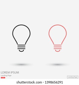 lightbulb icon 10 EPS. lorem ipsum Flat Design JPG