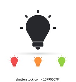 lightbulb icon 10 EPS. lorem ipsum Flat Design JPG