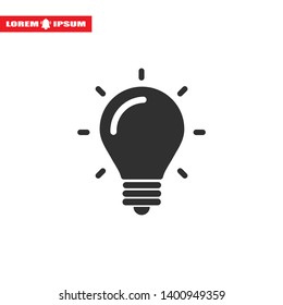 lightbulb icon 10 EPS. lorem ipsum Flat Design JPG