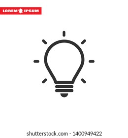 lightbulb icon 10 EPS. lorem ipsum Flat Design JPG