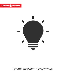 lightbulb icon 10 EPS. lorem ipsum Flat Design JPG