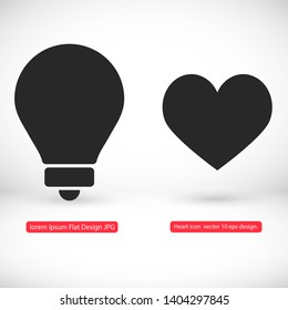 lightbulb icon 10 EPS. lorem ipsum Flat Design JPG
