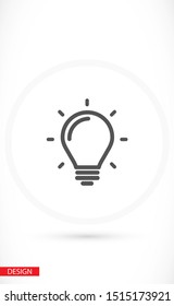 lightbulb icon 10 EPS. lorem ipsum Flat Design JPG