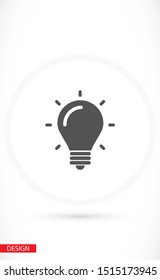lightbulb icon 10 EPS. lorem ipsum Flat Design JPG