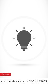 lightbulb icon 10 EPS. lorem ipsum Flat Design JPG