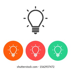 lightbulb icon 10 EPS. lorem ipsum Flat Design JPG