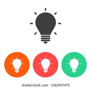 lightbulb icon 10 EPS. lorem ipsum Flat Design JPG