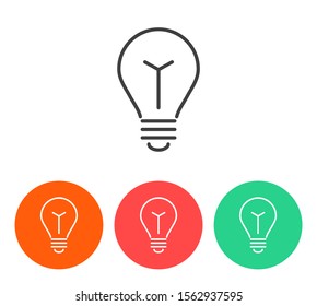 lightbulb icon 10 EPS. lorem ipsum Flat Design JPG