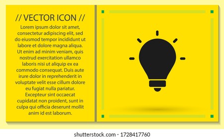 lightbulb icon 10 EPS. lorem ipsum Flat Design JPG